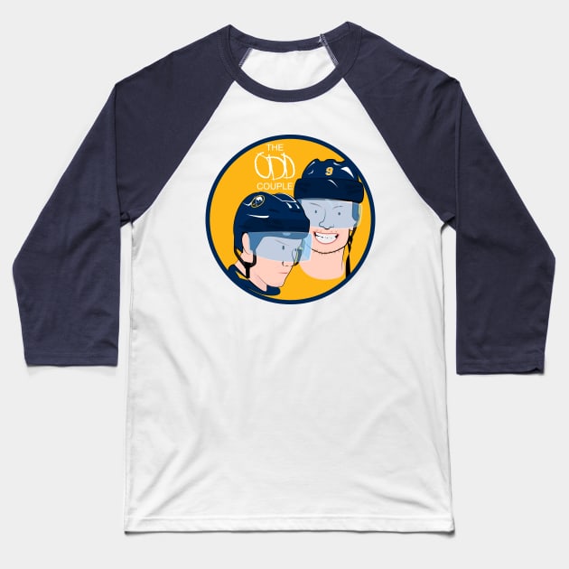 The Odd Couple Jeff Skinner and Jack Eichel Buffalo Sabres Baseball T-Shirt by MDSmith29